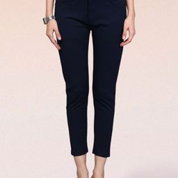 FITHUB Women Slim Fit High-Rise Cotton Formal Trousers-image-30