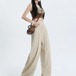 LULU & SKY Women High-Rise Parallel Trousers-image-78