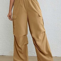 BROADSTAR Women Baggy Fit Parachute Trousers-image-62