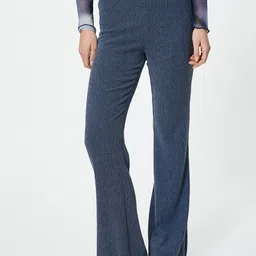 Koton Women Skinny Fit High-Rise Bootcut Trousers-image-97