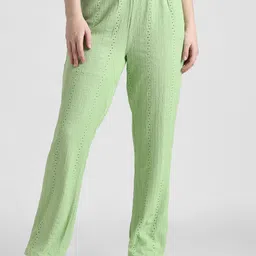ONLY Women ONLJON Self Design Loose Fit High-Rise Trousers-image-95