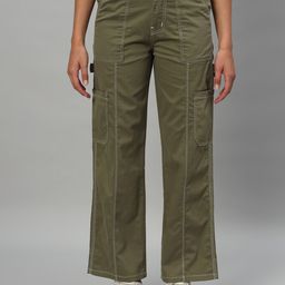 BROOWL Women Relaxed Loose Fit High-Rise Trousers-image-82