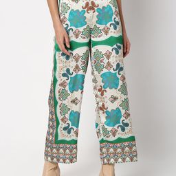 Vero Moda Women Ethnic Motifs Printed High-Rise Parallel Trousers-picture-22
