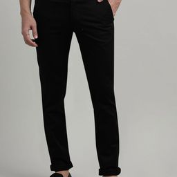 Crocodile Men Tapered Fit Easy Wash Chinos Trousers-image-72