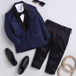BAESD Boys Printed Shawl Collar Long Sleeves 4-Piece Party Suits-image-34