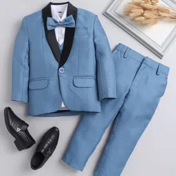 Jeetethnics Boys Silk Cotton 5-Piece Single Breasted Suit-picture-13