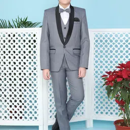 BAESD Boys Single Breasted Four Piece Silk Cotton Party Suit-picture-12