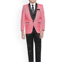Jeetethnics Boys Pink 4-Piece Single-Breasted Suit-image-60