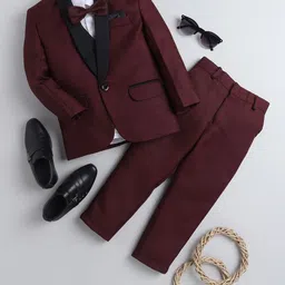 BAESD Boys Silk Cotton Tuxedo 4-Pieces Suit-picture-14