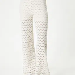 Koton Women Self Design Textured Straight Fit Parallel Trousers-image-59
