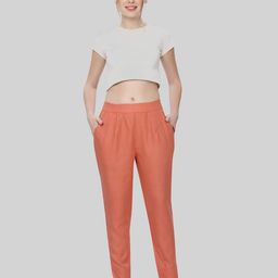 TITTLI Women Mid-Rise Comfort Straight Fit Pleated Silk Cigarette Trousers-image-84