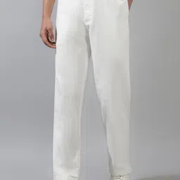 Fabindia Men Straight Fit Mid-Rise Cotton Regular Trousers-image-63