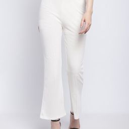 Wuxi Women Relaxed Straight Leg Straight Fit Mid-Rise Bootcut Trousers-image-10