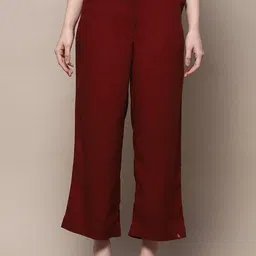 Biba Women Relaxed Straight Leg Cotton Cropped Ethnic Parallel Trousers-picture-29