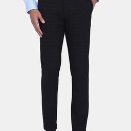 Blackberrys Men Black Checked Phoenix Skinny Fit Formal Trousers-picture-44