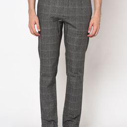 Blackberrys Men Black Checked Trousers-picture-48