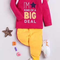 carrydreams Boys Typography Printed Pure Cotton T-shirt With Joggers-image-43
