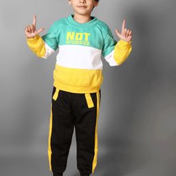Ameeha Kids Colourblocked T-shirt with Trousers-image-57