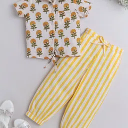 The Magic Wand Girls Printed Cotton Shirt with Trousers-image-13