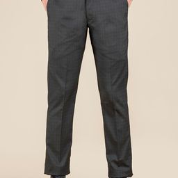 Dennis Lingo Men Checked Classic Slim Fit Wrinkle Free Formal Trousers-image-30