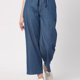 R&B Women Regular Fit Mid-Rise Plain Cotton Parallel Trousers-picture-18