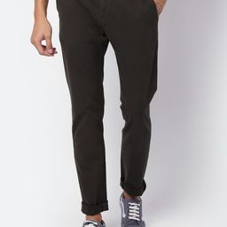 Cantabil Men Olive Green Chinos Trousers-image-98