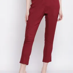 Cantabil Women Maroon Trousers-image-40