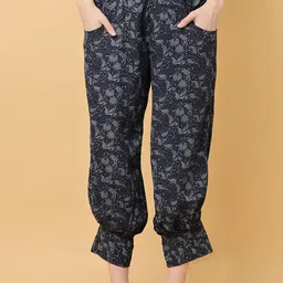 BLACK & BLAH BLAH Women Ethnic Motifs Printed Relaxed Loose Fit Trousers-image-95