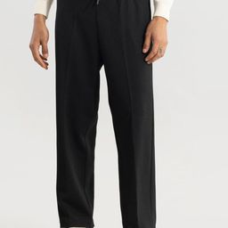 Snitch Men Black Smart Loose Fit Parallel Trousers-image-84
