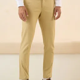 Andamen Men Ultra Slim Fit Mid-Rise Easy Wash Corduroy Cotton Chinos Trousers-image-46