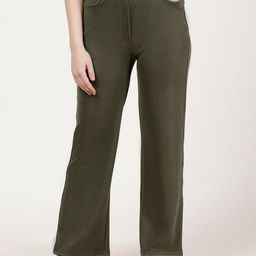 FUTURO Women Textured Self Design Original Flared Corduroy Trousers-12
