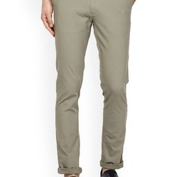 Blackberrys Men Olive Green Skinny Fit Low-Rise Trousers-image-31