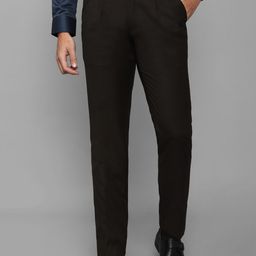 Louis Philippe Men Black Pleated Trousers-image-77