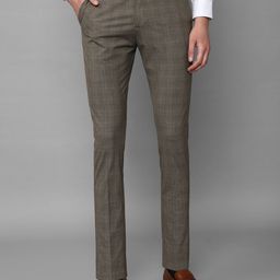 Louis Philippe Men Checked Slim Fit Trousers-image-121