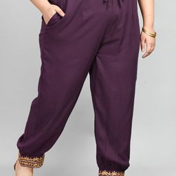 PrettyPlus by Desinoor.com Women Plus Size Relaxed Straight Leg Trousers-image-99