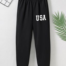 StyleCast Girls Black Original Fit Typography Printed Joggers-image-71
