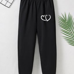 StyleCast Girls Black Original Fit Graphic Printed Joggers-image-64