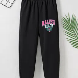 StyleCast Girls Black Original Graphic Printed Mid Rise Joggers-image-50