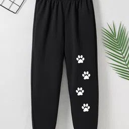 StyleCast Girls Black Graphic Printed Mid-Rise Original Joggers-image-30