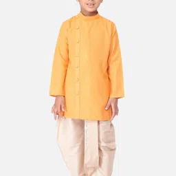TABARD Boys Orange & Beige Pure Cotton Kurta with Dhoti Pants-picture-10