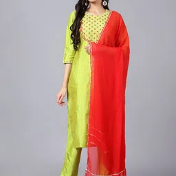 V TRADITION Women Embroidered Thread Work Kurta with Trousers-image-65