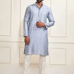 VASTRAMAY Men Regular Kurta with Trousers-17