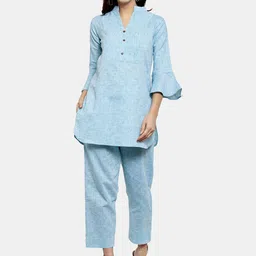 Enchanted Drapes Women Pure Cotton Kurti with Trousers-image-73