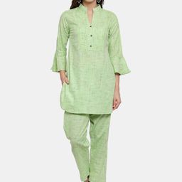Enchanted Drapes Women Printed Pure Cotton Kurti With Trousers-image-5