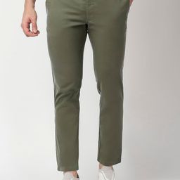 Basics Men Mid-Rise Tapered Fit Cotton Chinos Trousers-image-44