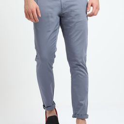 Old Grey Men Stretchable Slim Fit Cotton Chinos Trousers-picture-46