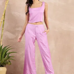 First Resort by Ramola Bachchan Women Smart Flared Trousers-image-72