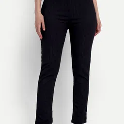 Moda Rapido Women Striped Smart Slim Fit Culottes Trousers-image-28