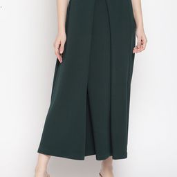 Zima Leto Women Green Culottes Trousers-image-52
