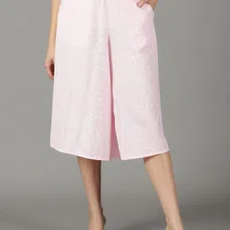 SHOWOFF Women Relaxed Straight Fit High-Rise Linen Culottes-image-41